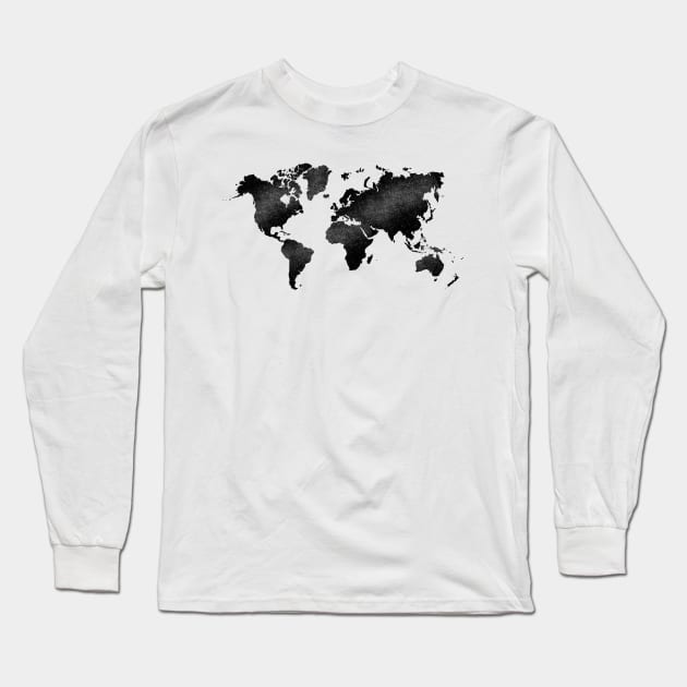 World Map Long Sleeve T-Shirt by jy ink